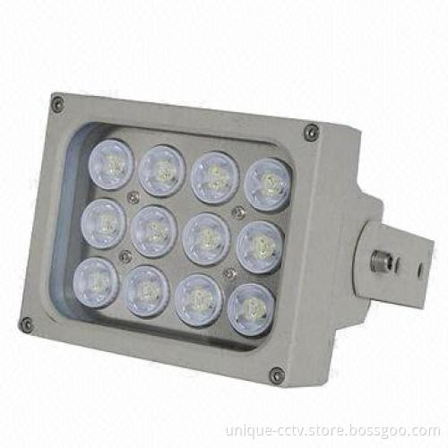IR Illuminator with 12pcs 2W Dot-matrix IR LED, Low Light Decay and Long Service Lifespan